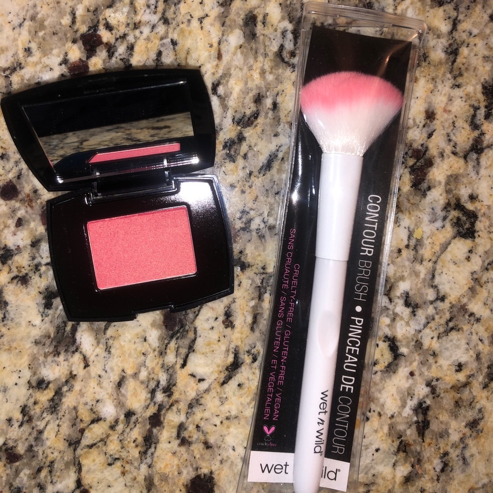MAKEUP BUNDLE Lancome Blush Subtil EVERY DAY CORAL + Wet n Wild CONTOUR BRUSH